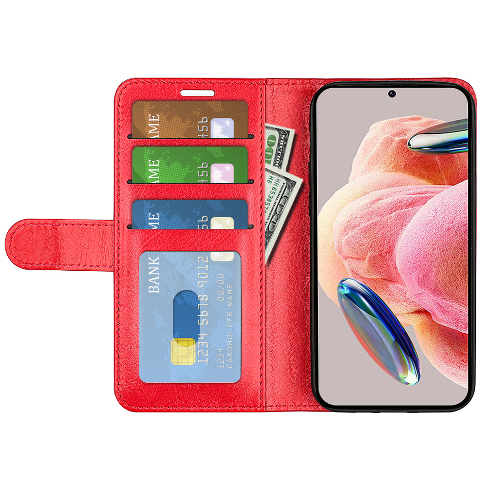 For Xiaomi Redmi Note 12 4G Crazy Horse Texture Drop-proof Phone Case PU Leather Wallet Flip Stand Cover