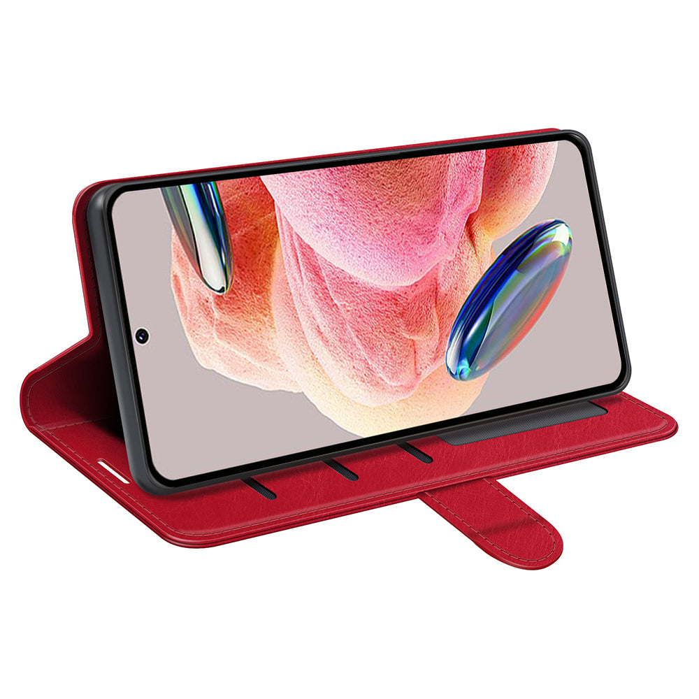 For Xiaomi Redmi Note 12 4G Crazy Horse Texture Drop-proof Phone Case PU Leather Wallet Flip Stand Cover