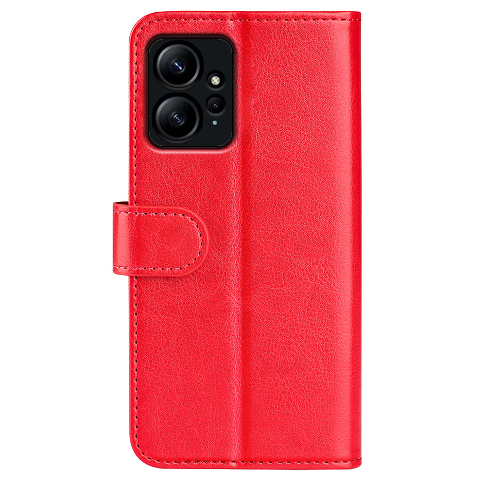 For Xiaomi Redmi Note 12 4G Crazy Horse Texture Drop-proof Phone Case PU Leather Wallet Flip Stand Cover