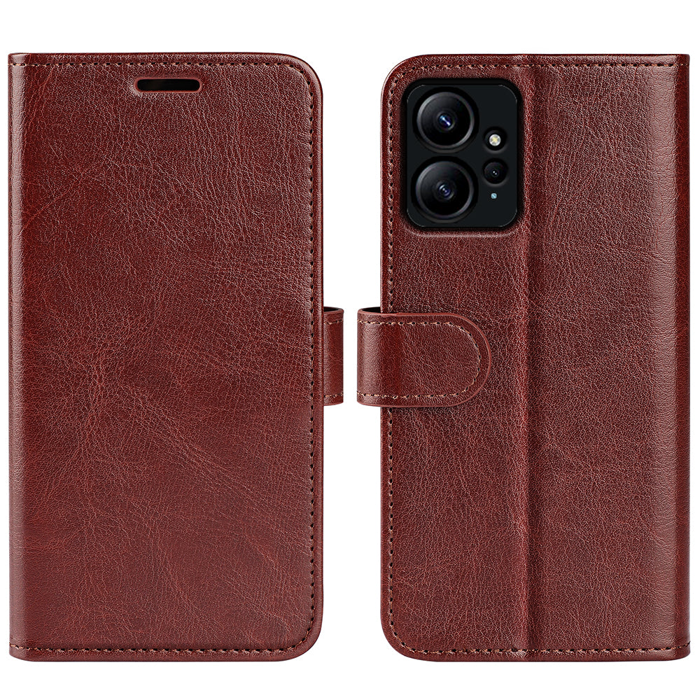 For Xiaomi Redmi Note 12 4G Crazy Horse Texture Drop-proof Phone Case PU Leather Wallet Flip Stand Cover