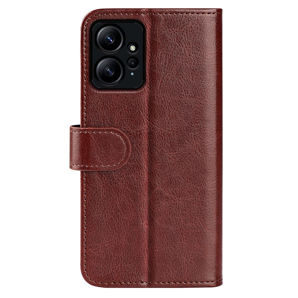 For Xiaomi Redmi Note 12 4G Crazy Horse Texture Drop-proof Phone Case PU Leather Wallet Flip Stand Cover
