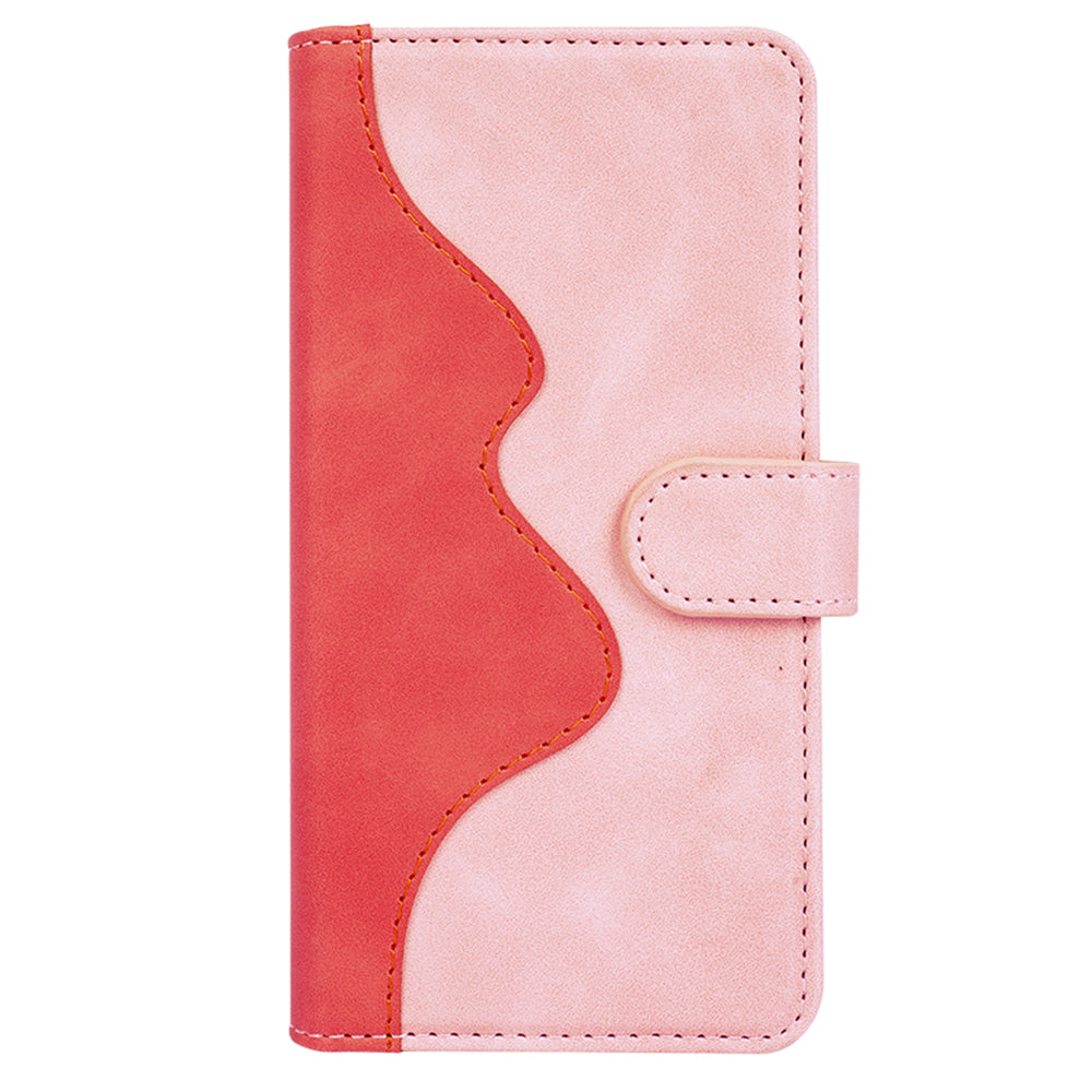 For Xiaomi Redmi Note 12 4G Dual Color Splicing Leather Wallet Anti-drop Cover Flip Stand Phone Case