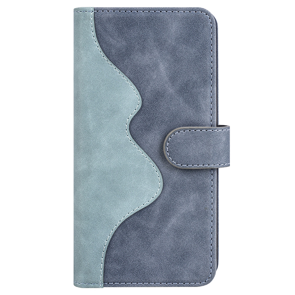 For Xiaomi Redmi Note 12 4G Dual Color Splicing Leather Wallet Anti-drop Cover Flip Stand Phone Case