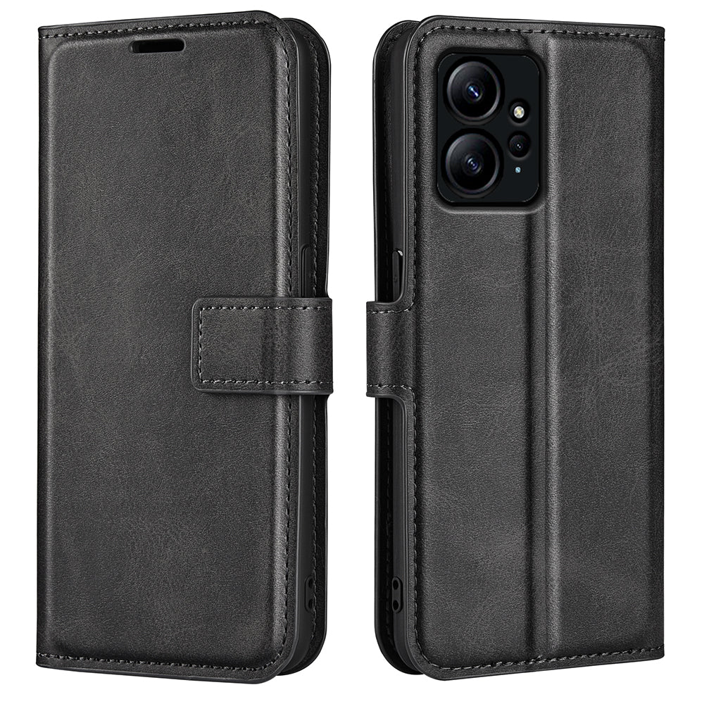 For Xiaomi Redmi Note 12 4G Leather Wallet Protective Shell Calf Texture Square Clasp Stand Phone Case