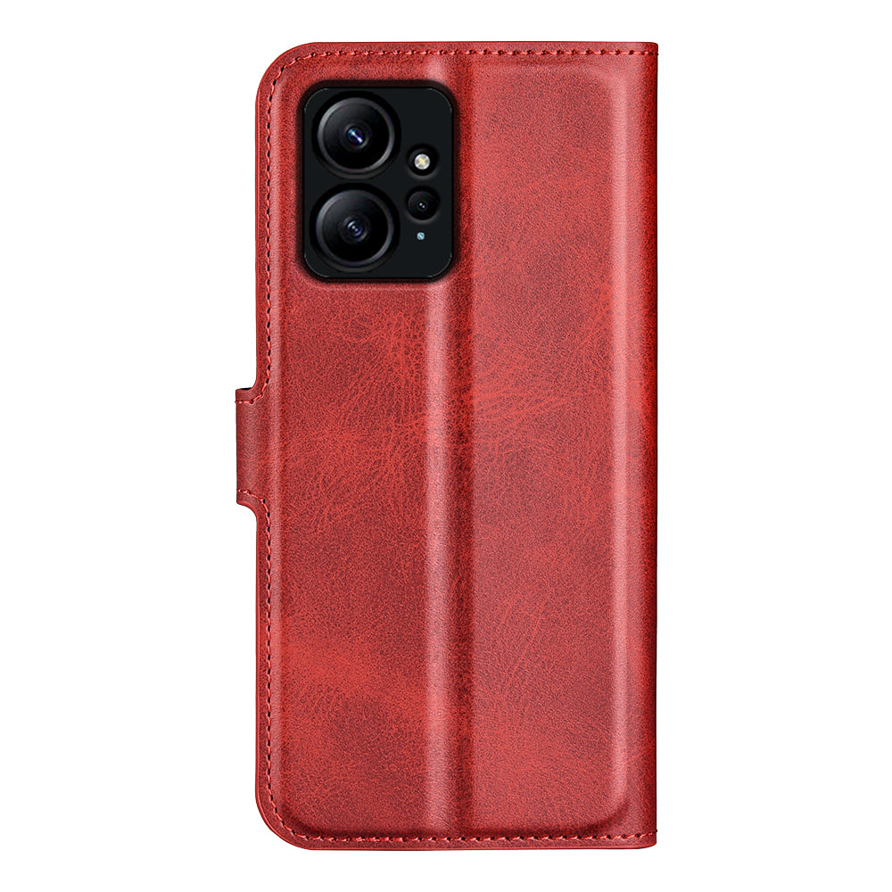 For Xiaomi Redmi Note 12 4G Leather Wallet Protective Shell Calf Texture Square Clasp Stand Phone Case