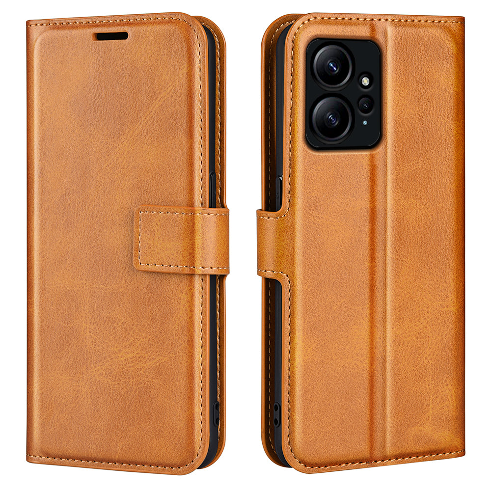 For Xiaomi Redmi Note 12 4G Leather Wallet Protective Shell Calf Texture Square Clasp Stand Phone Case