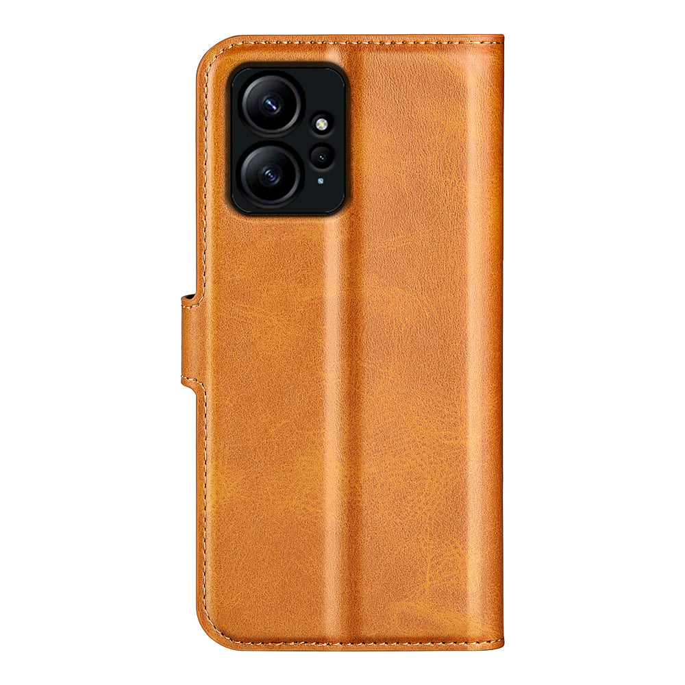 For Xiaomi Redmi Note 12 4G Leather Wallet Protective Shell Calf Texture Square Clasp Stand Phone Case