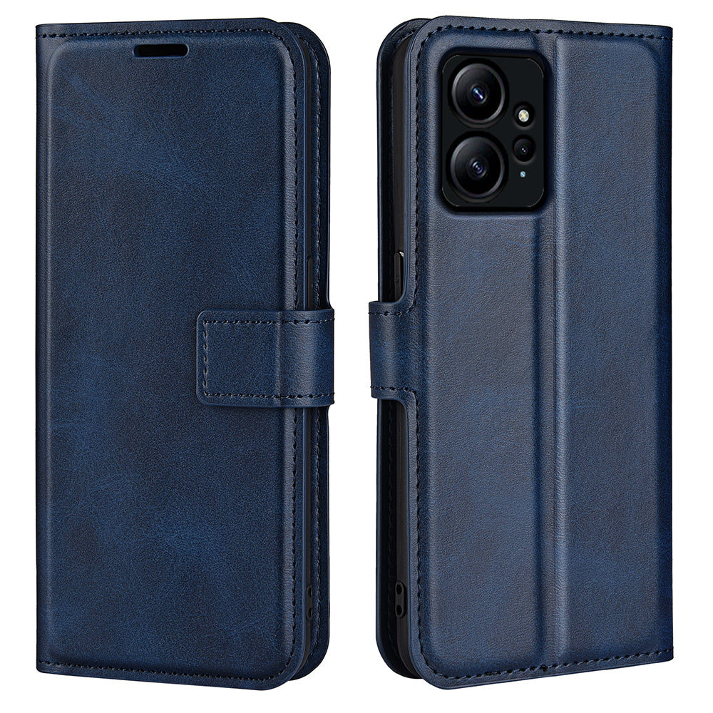 For Xiaomi Redmi Note 12 4G Leather Wallet Protective Shell Calf Texture Square Clasp Stand Phone Case