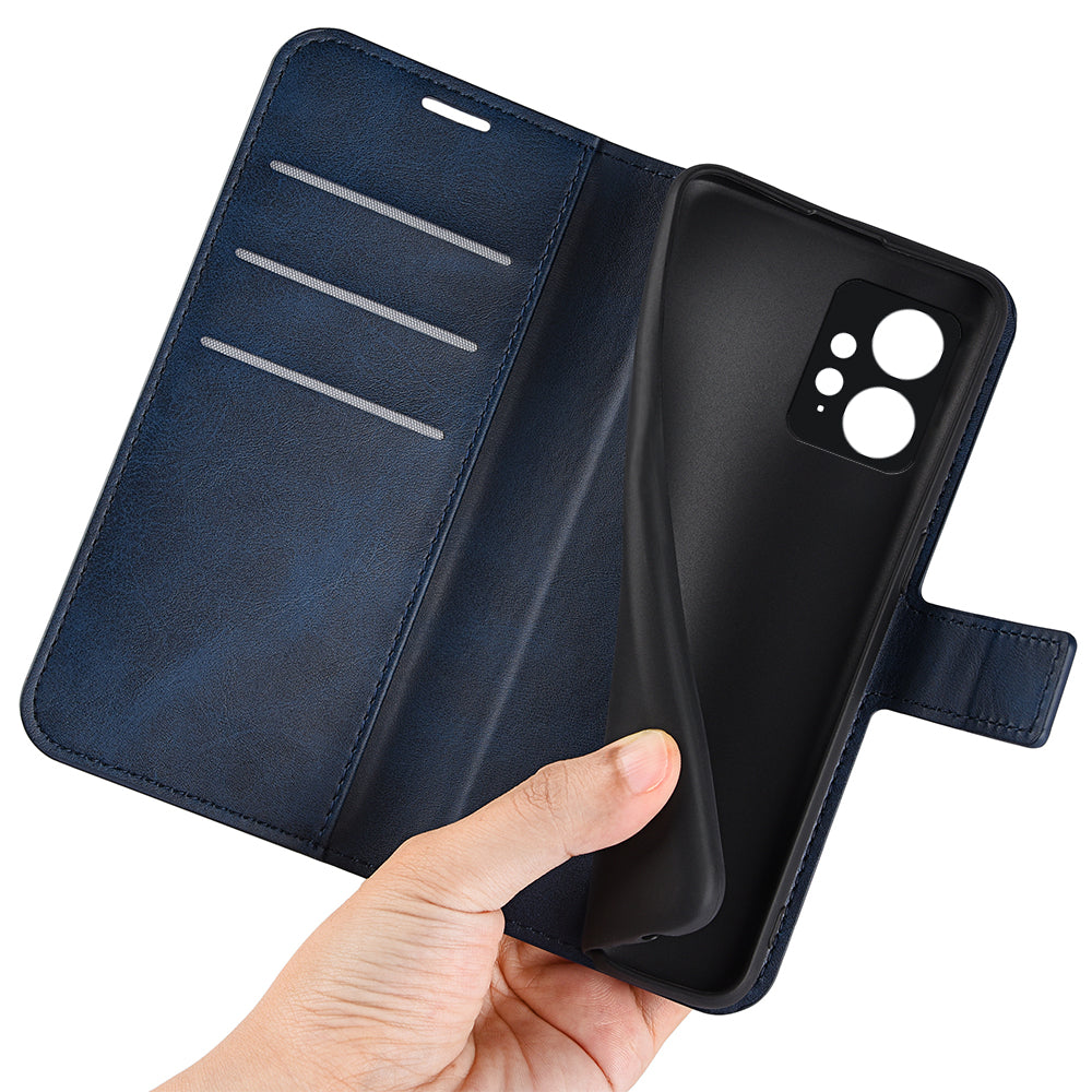 For Xiaomi Redmi Note 12 4G Leather Wallet Protective Shell Calf Texture Square Clasp Stand Phone Case