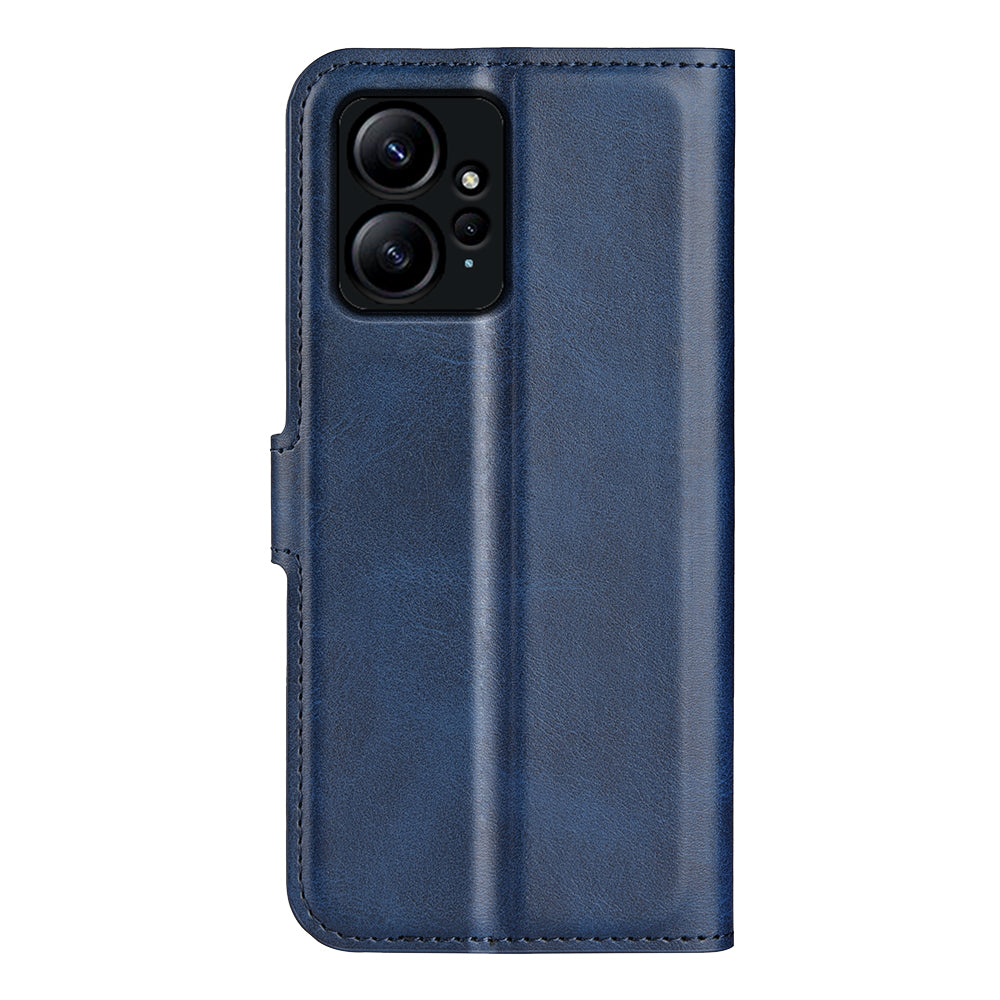 For Xiaomi Redmi Note 12 4G Leather Wallet Protective Shell Calf Texture Square Clasp Stand Phone Case