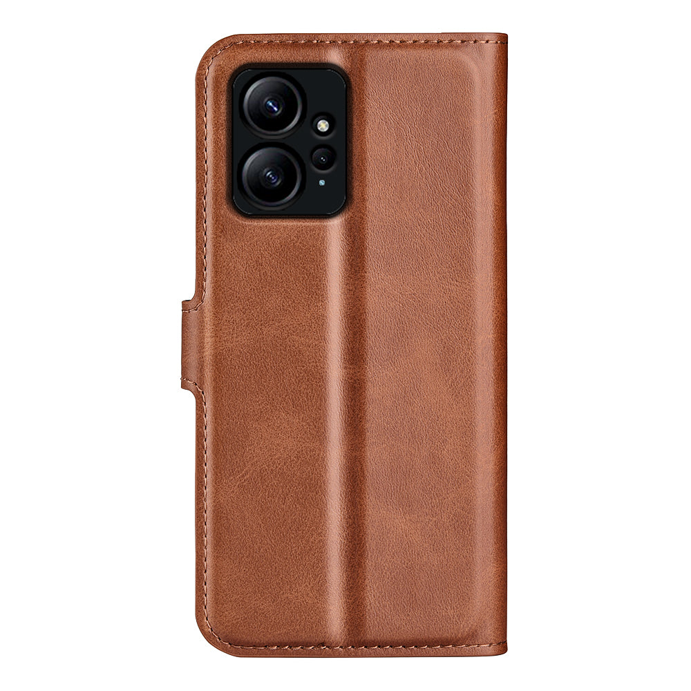 For Xiaomi Redmi Note 12 4G Leather Wallet Protective Shell Calf Texture Square Clasp Stand Phone Case