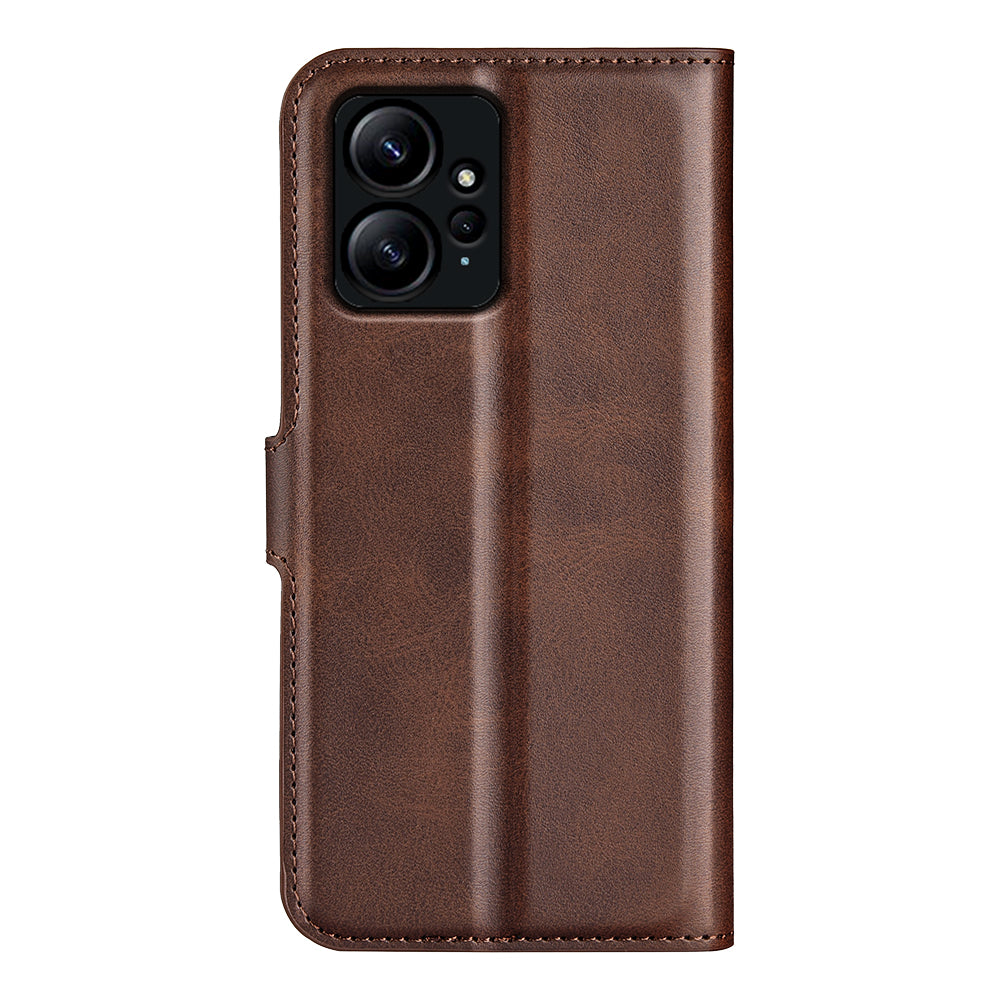 For Xiaomi Redmi Note 12 4G Leather Wallet Protective Shell Calf Texture Square Clasp Stand Phone Case