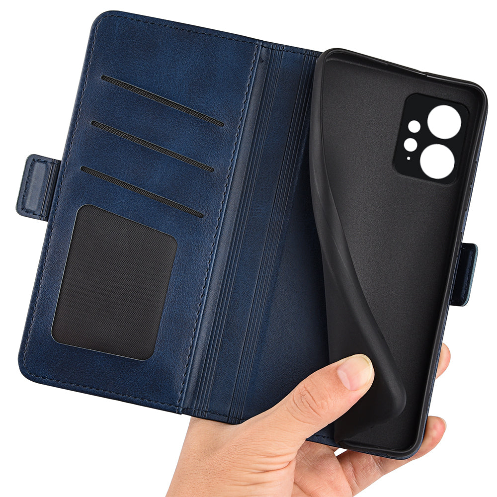 For Xiaomi Redmi Note 12 4G Calf Texture Shockproof Cover PU Leather Stand Wallet Phone Case