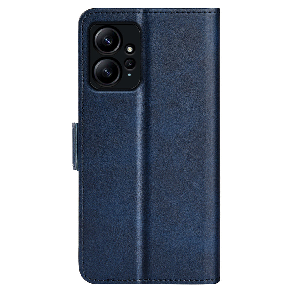 For Xiaomi Redmi Note 12 4G Calf Texture Shockproof Cover PU Leather Stand Wallet Phone Case
