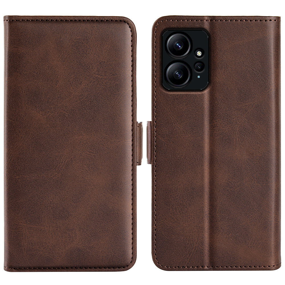 For Xiaomi Redmi Note 12 4G Calf Texture Shockproof Cover PU Leather Stand Wallet Phone Case