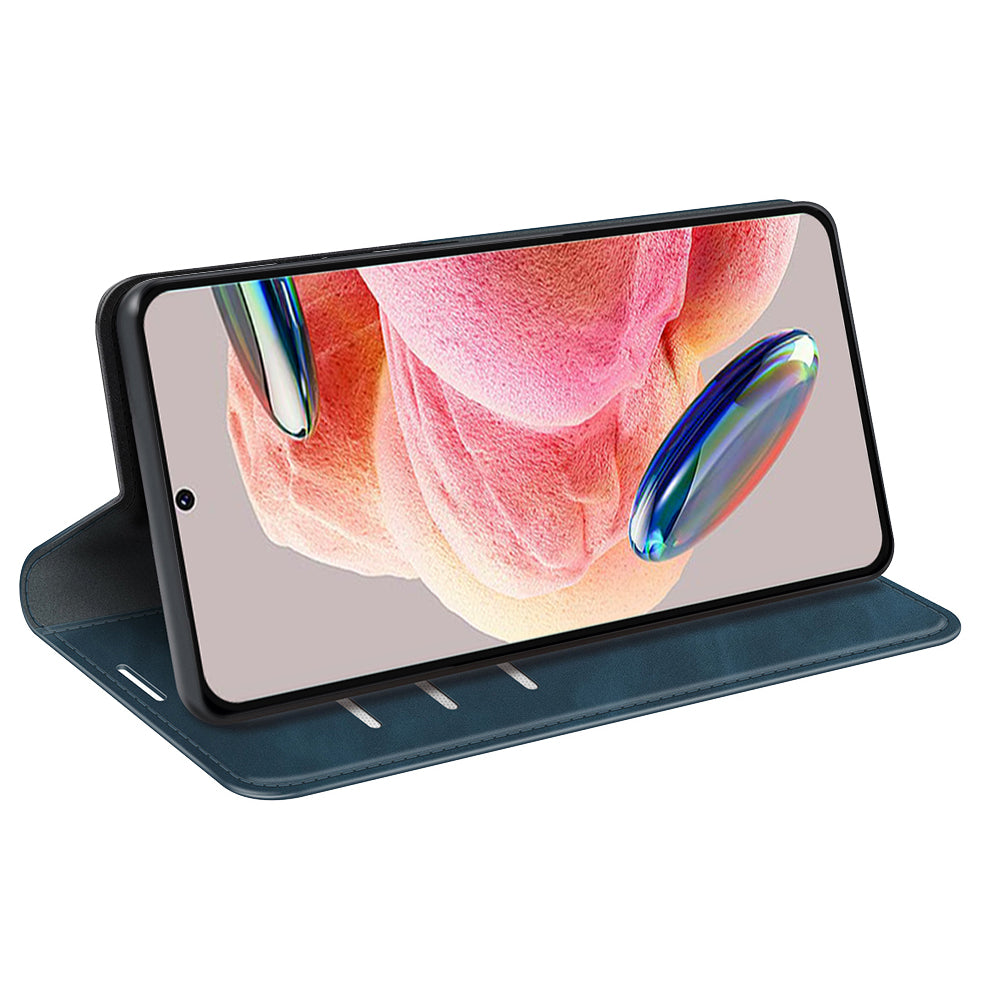 For Xiaomi Redmi Note 12 4G Skin-touch Leather Wallet Phone Case Magnetic Auto Closing Stand Cover