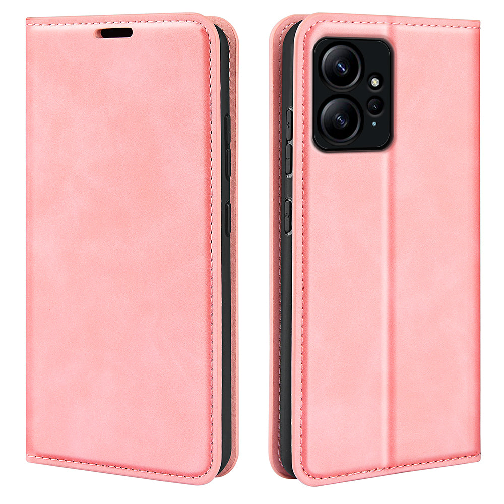 For Xiaomi Redmi Note 12 4G Skin-touch Leather Wallet Phone Case Magnetic Auto Closing Stand Cover