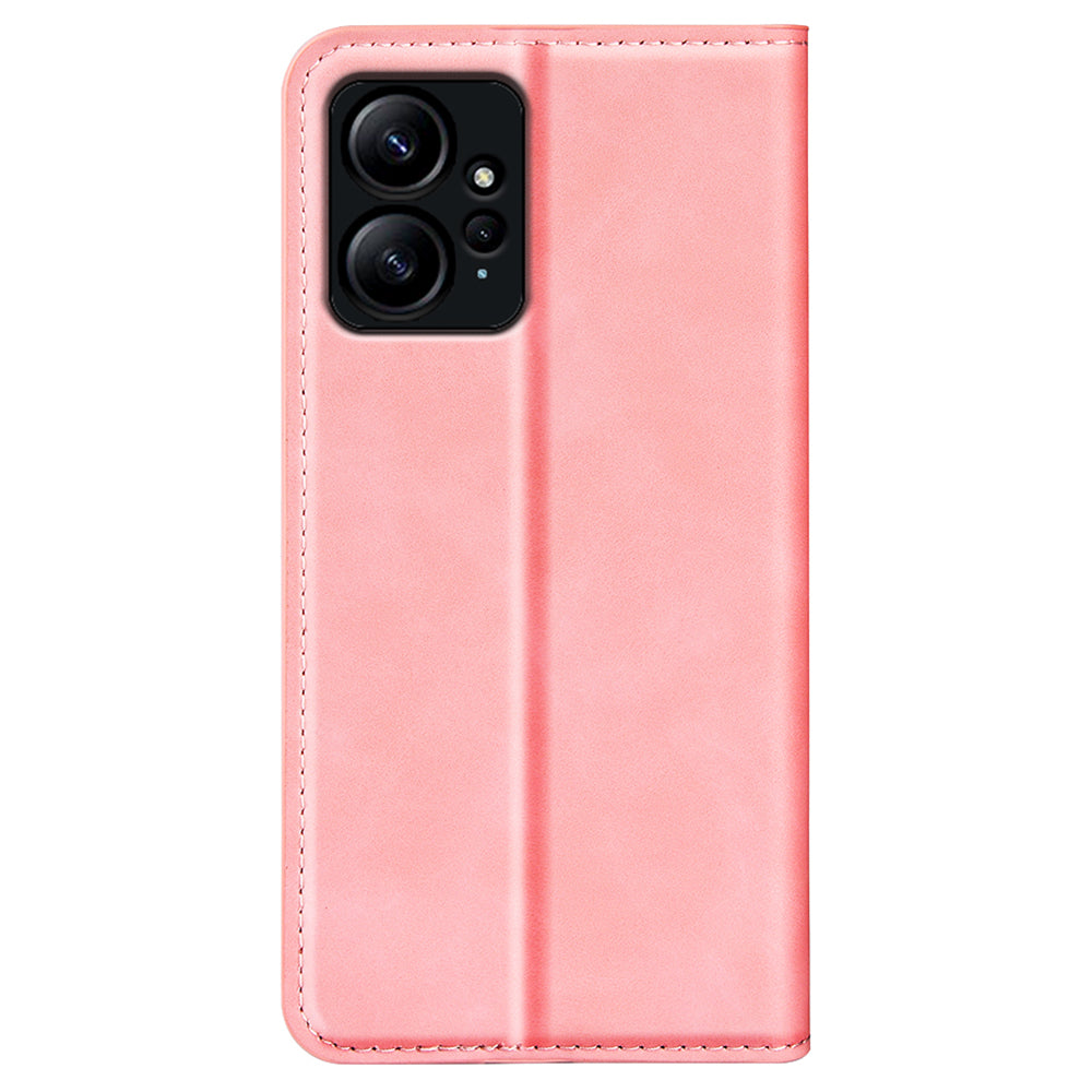 For Xiaomi Redmi Note 12 4G Skin-touch Leather Wallet Phone Case Magnetic Auto Closing Stand Cover