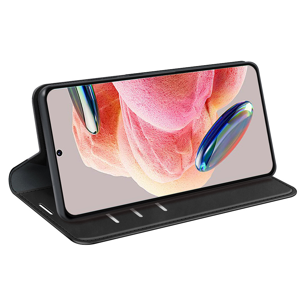 For Xiaomi Redmi Note 12 4G Skin-touch Leather Wallet Phone Case Magnetic Auto Closing Stand Cover