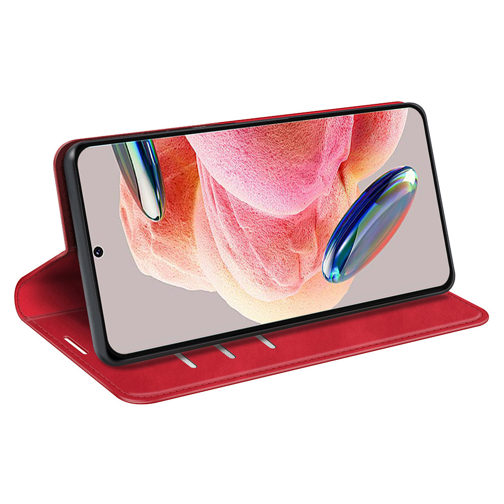 For Xiaomi Redmi Note 12 4G Skin-touch Leather Wallet Phone Case Magnetic Auto Closing Stand Cover