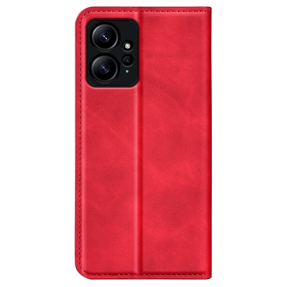 For Xiaomi Redmi Note 12 4G Skin-touch Leather Wallet Phone Case Magnetic Auto Closing Stand Cover
