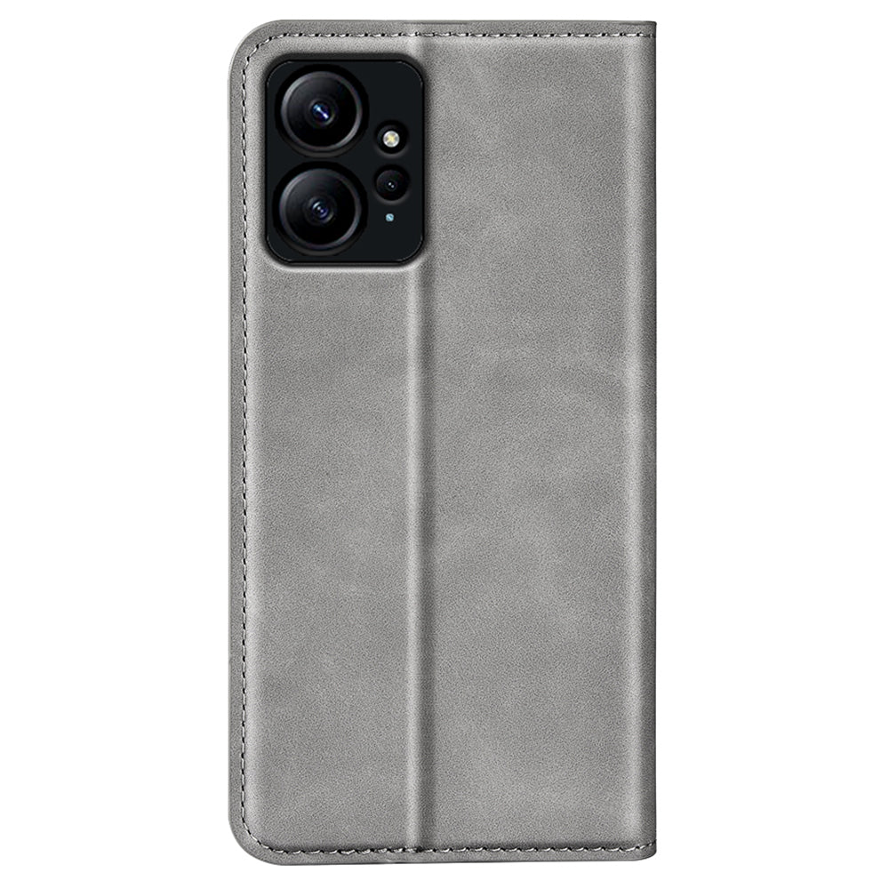 For Xiaomi Redmi Note 12 4G Skin-touch Leather Wallet Phone Case Magnetic Auto Closing Stand Cover