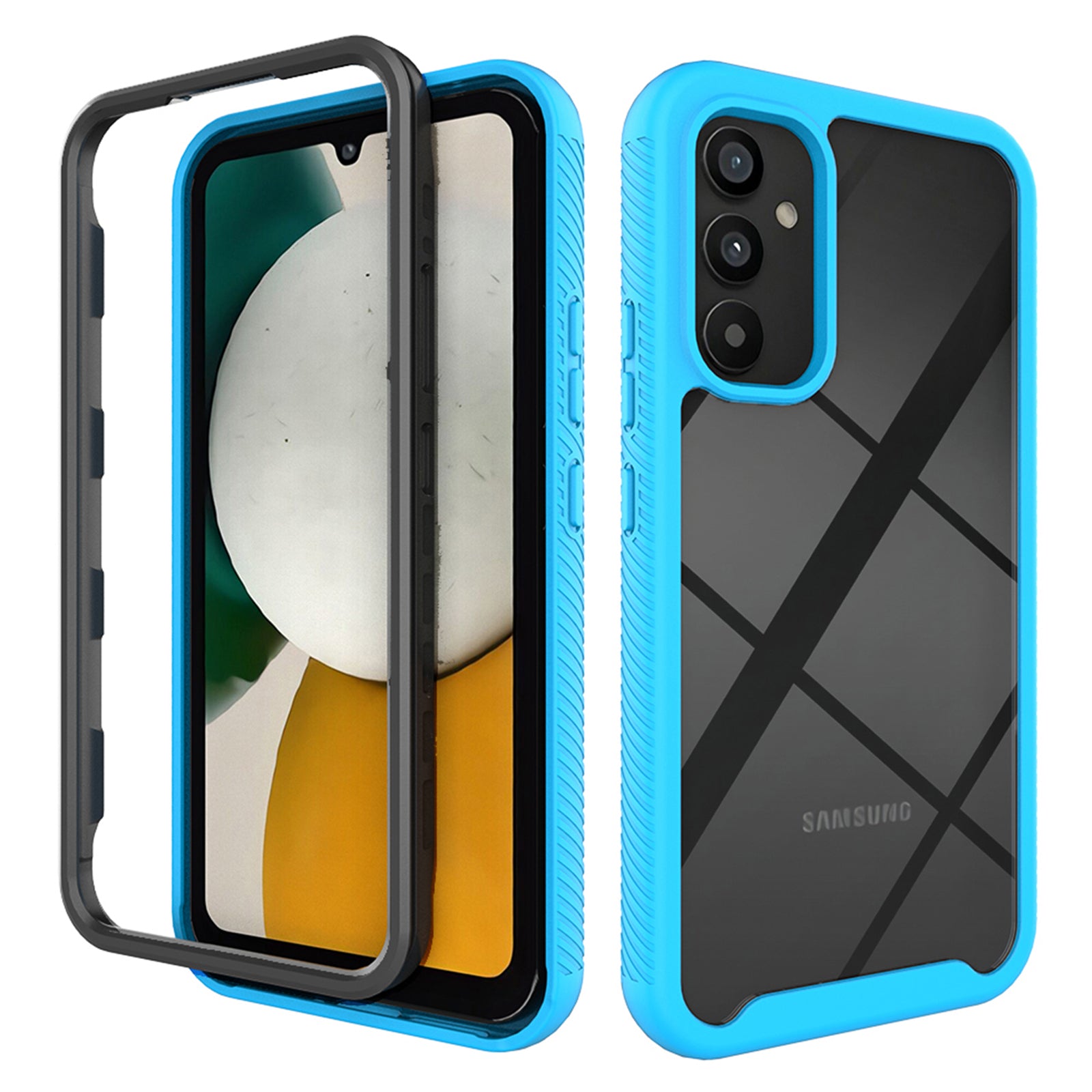 For Samsung Galaxy A34 5G Protective Phone Case Acrylic+PC+TPU 3-in-1 Phone Cover