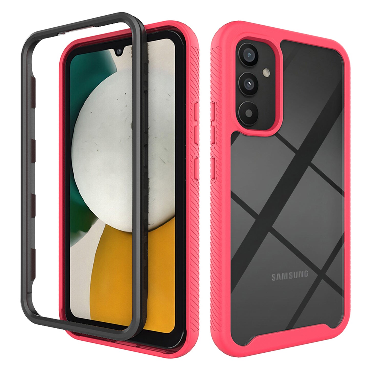 For Samsung Galaxy A34 5G Protective Phone Case Acrylic+PC+TPU 3-in-1 Phone Cover