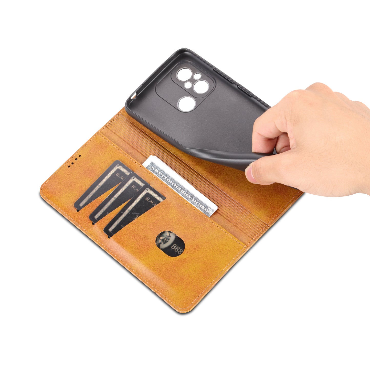 AZNS For Xiaomi Poco C55 4G / Redmi 11A 4G / Redmi 12C 4G Leather Phone Case Wallet Stand Smartphone Cover