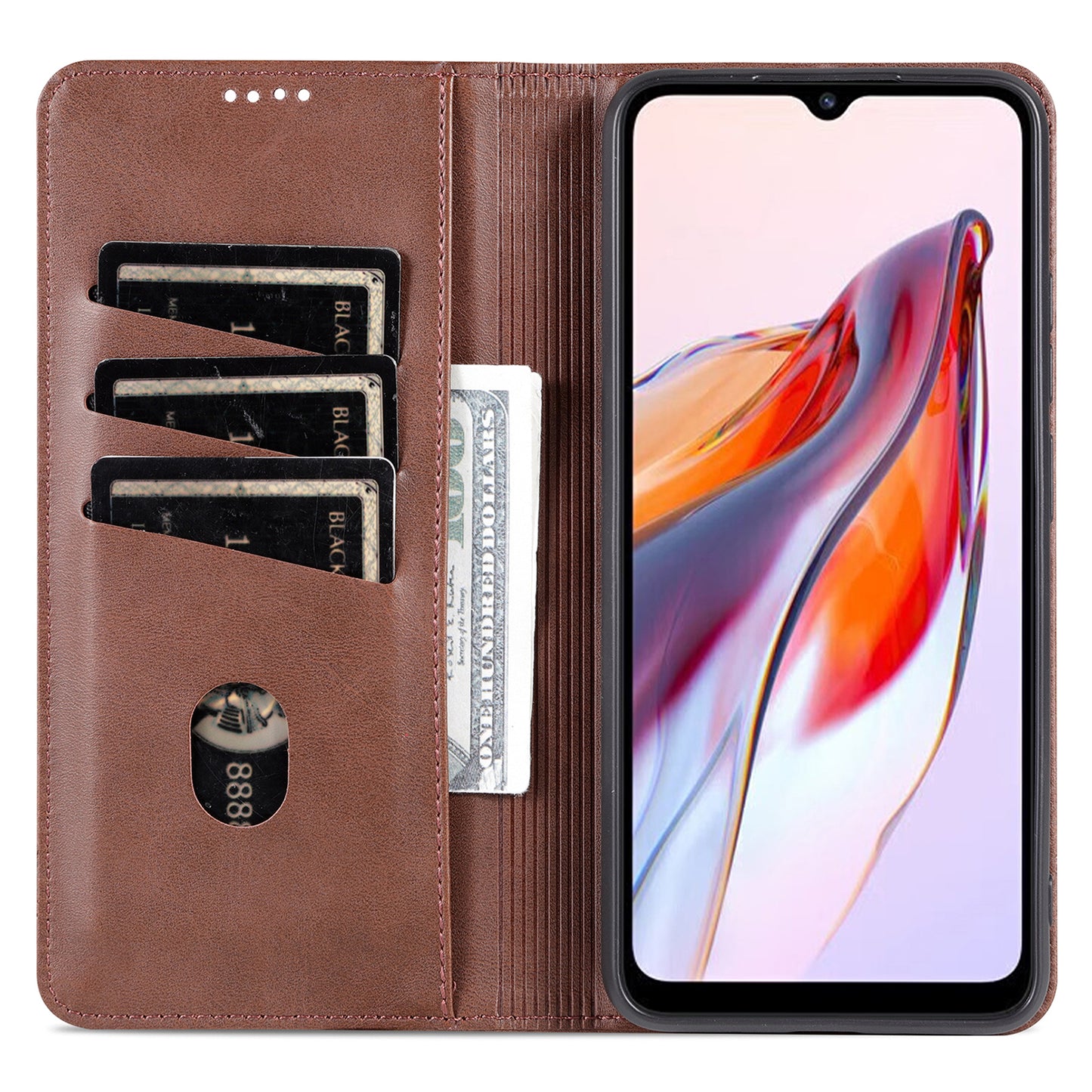 AZNS For Xiaomi Poco C55 4G / Redmi 11A 4G / Redmi 12C 4G Leather Phone Case Wallet Stand Smartphone Cover
