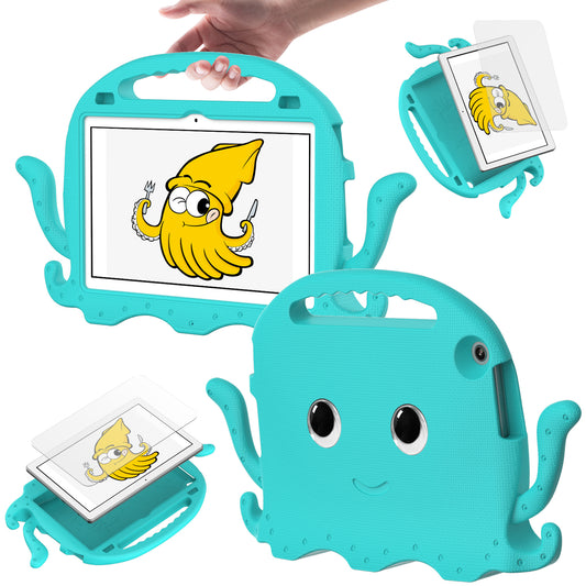 For Lenovo Tab M10 (Gen 3) Tablet EVA Case Cartoon Octopus Hand Grip Tablet Cover with Shoulder Strap