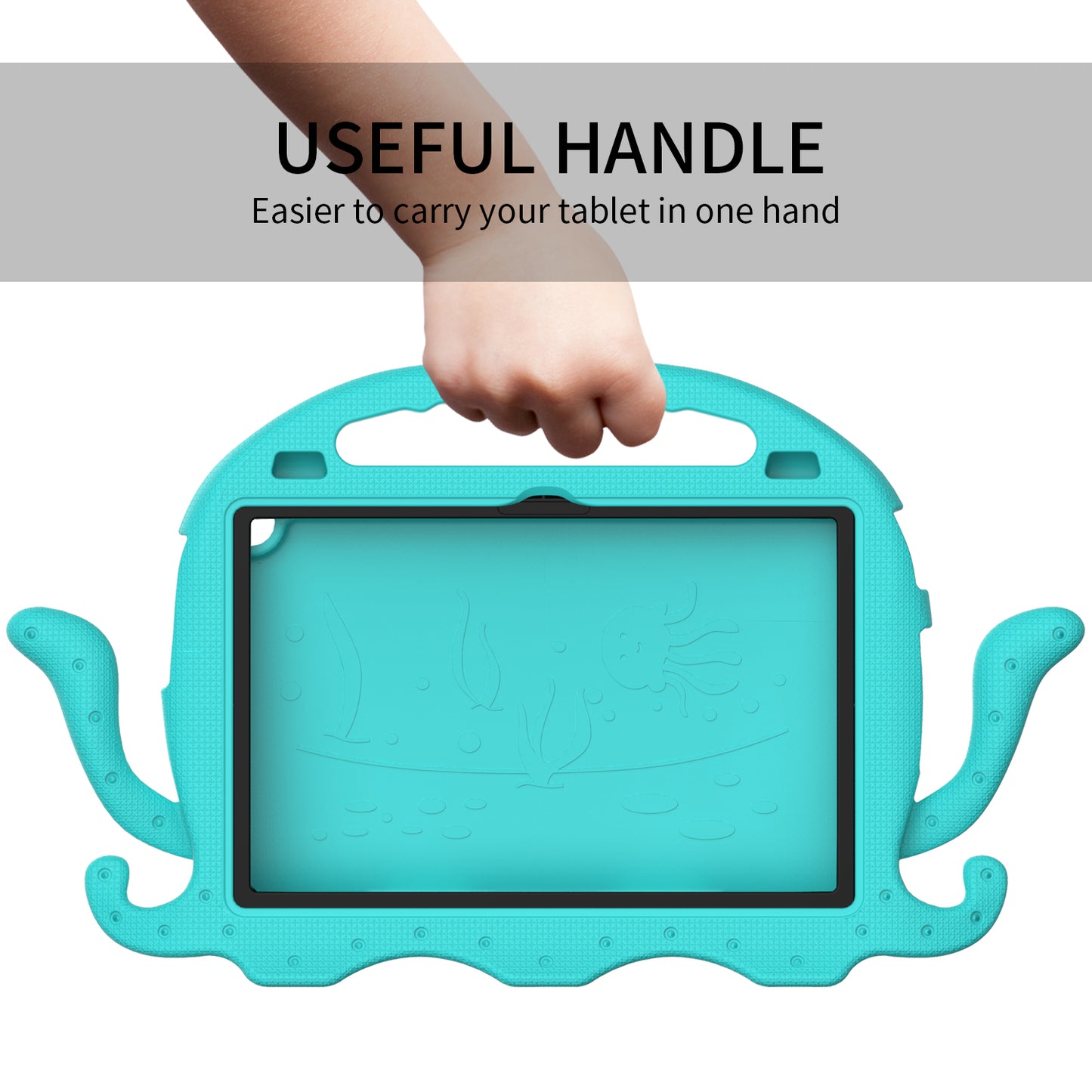 For Lenovo Tab M10 (Gen 3) Tablet EVA Case Cartoon Octopus Hand Grip Tablet Cover with Shoulder Strap