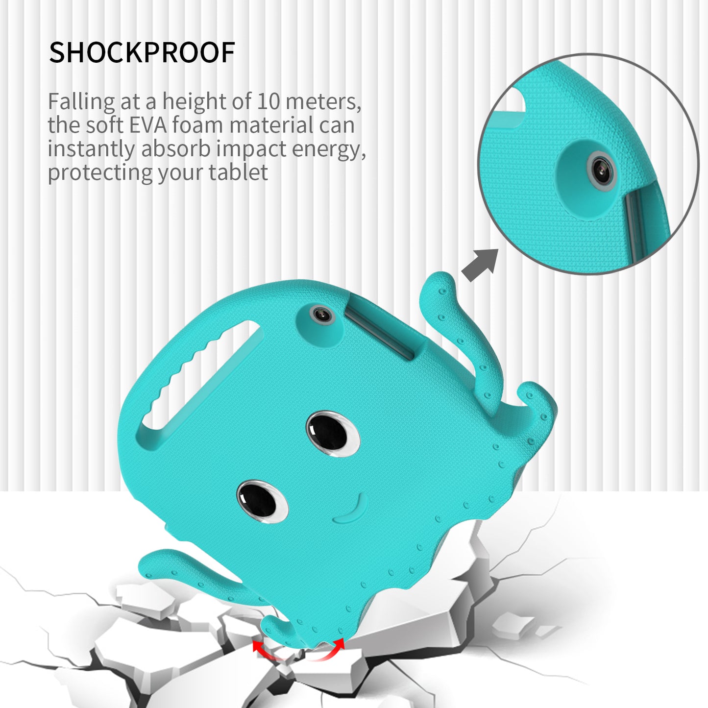 For Lenovo Tab M10 (Gen 3) Tablet EVA Case Cartoon Octopus Hand Grip Tablet Cover with Shoulder Strap