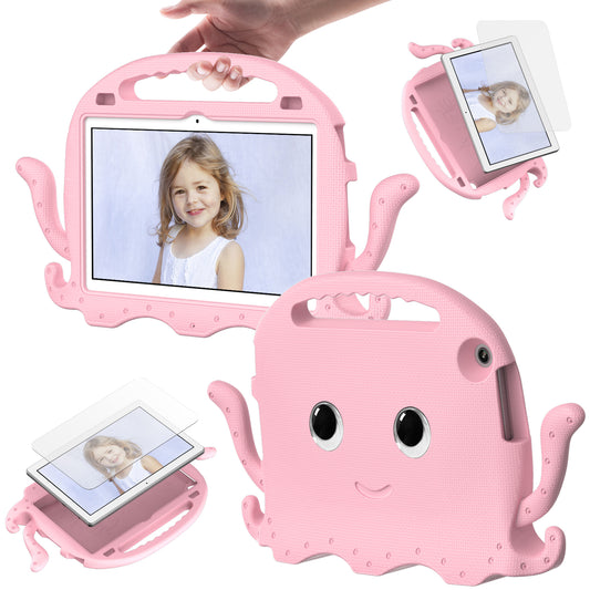 For Lenovo Tab M10 (Gen 3) Tablet EVA Case Cartoon Octopus Hand Grip Tablet Cover with Shoulder Strap