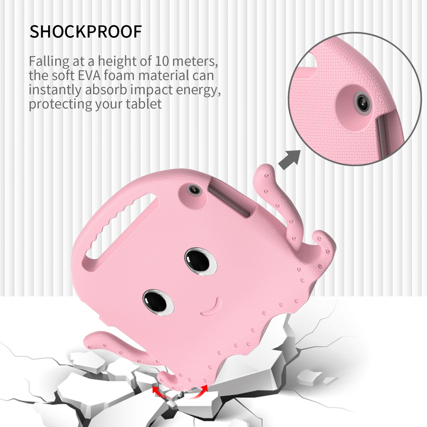 For Lenovo Tab M10 (Gen 3) Tablet EVA Case Cartoon Octopus Hand Grip Tablet Cover with Shoulder Strap