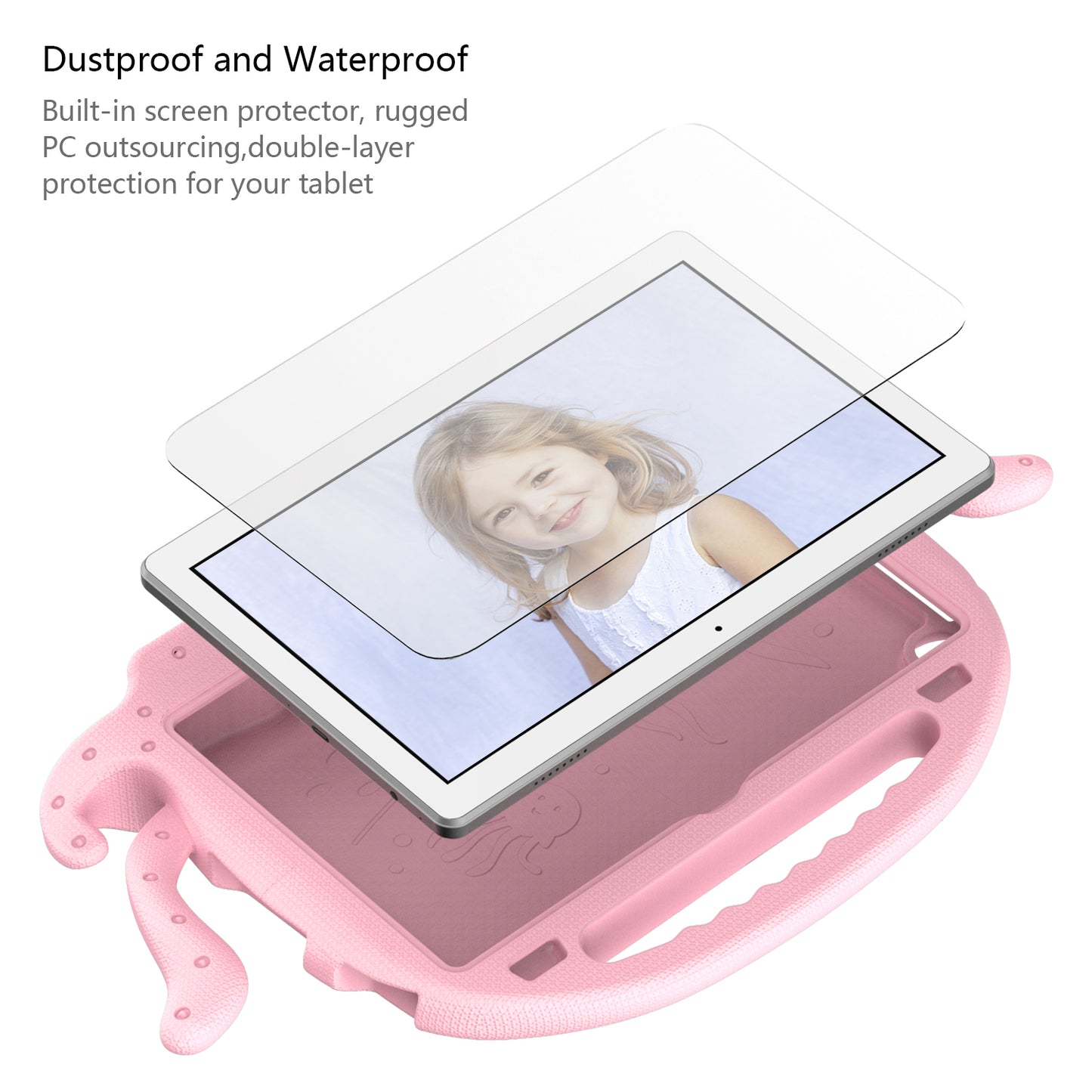 For Lenovo Tab M10 (Gen 3) Tablet EVA Case Cartoon Octopus Hand Grip Tablet Cover with Shoulder Strap