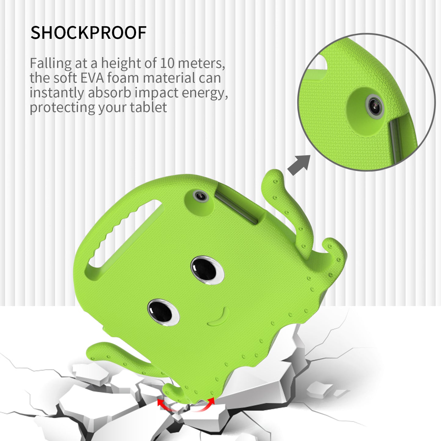 For Lenovo Tab M10 (Gen 3) Tablet EVA Case Cartoon Octopus Hand Grip Tablet Cover with Shoulder Strap