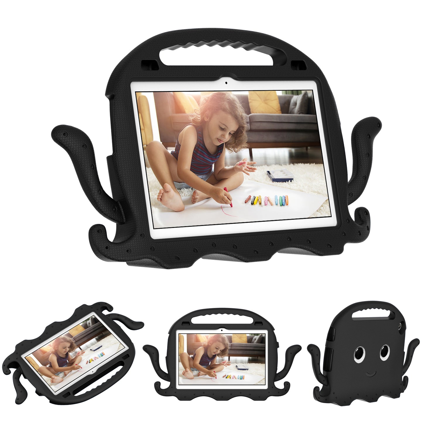 For Lenovo Tab M10 (Gen 3) Tablet EVA Case Cartoon Octopus Hand Grip Tablet Cover with Shoulder Strap
