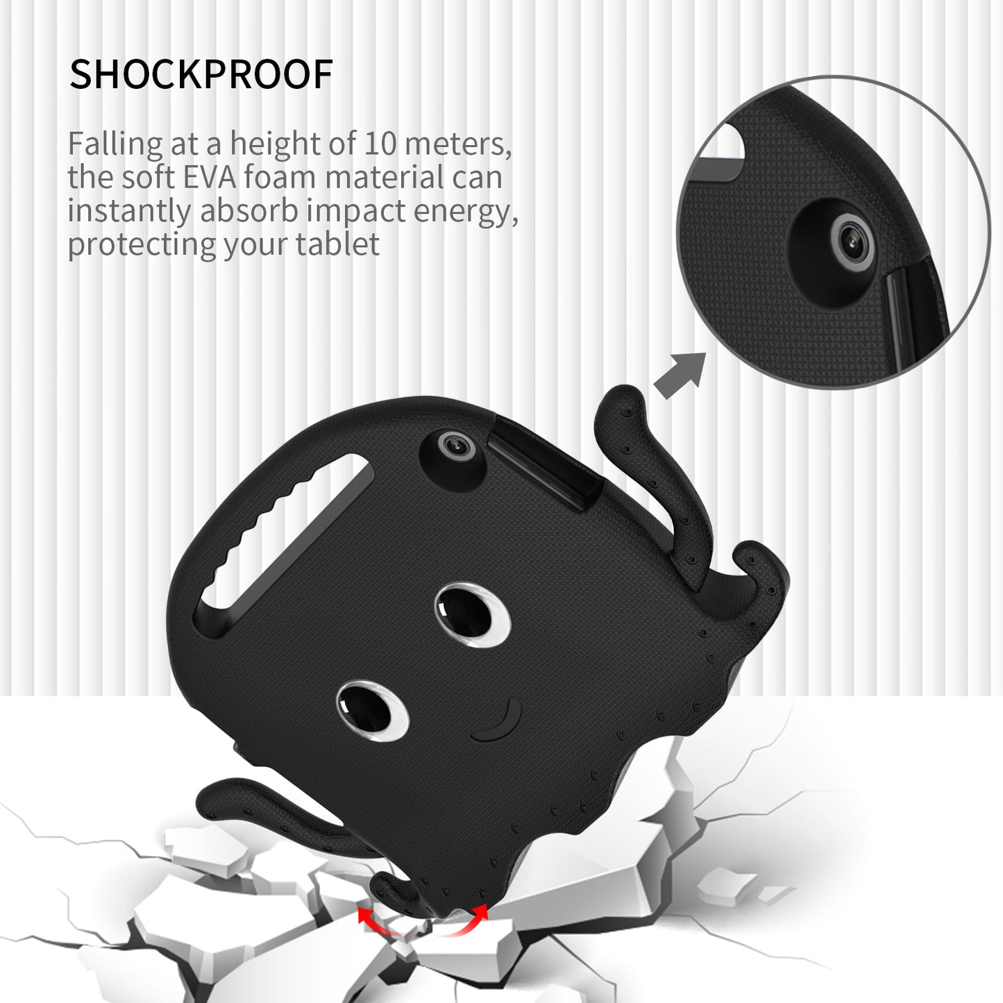 For Lenovo Tab M10 (Gen 3) Tablet EVA Case Cartoon Octopus Hand Grip Tablet Cover with Shoulder Strap