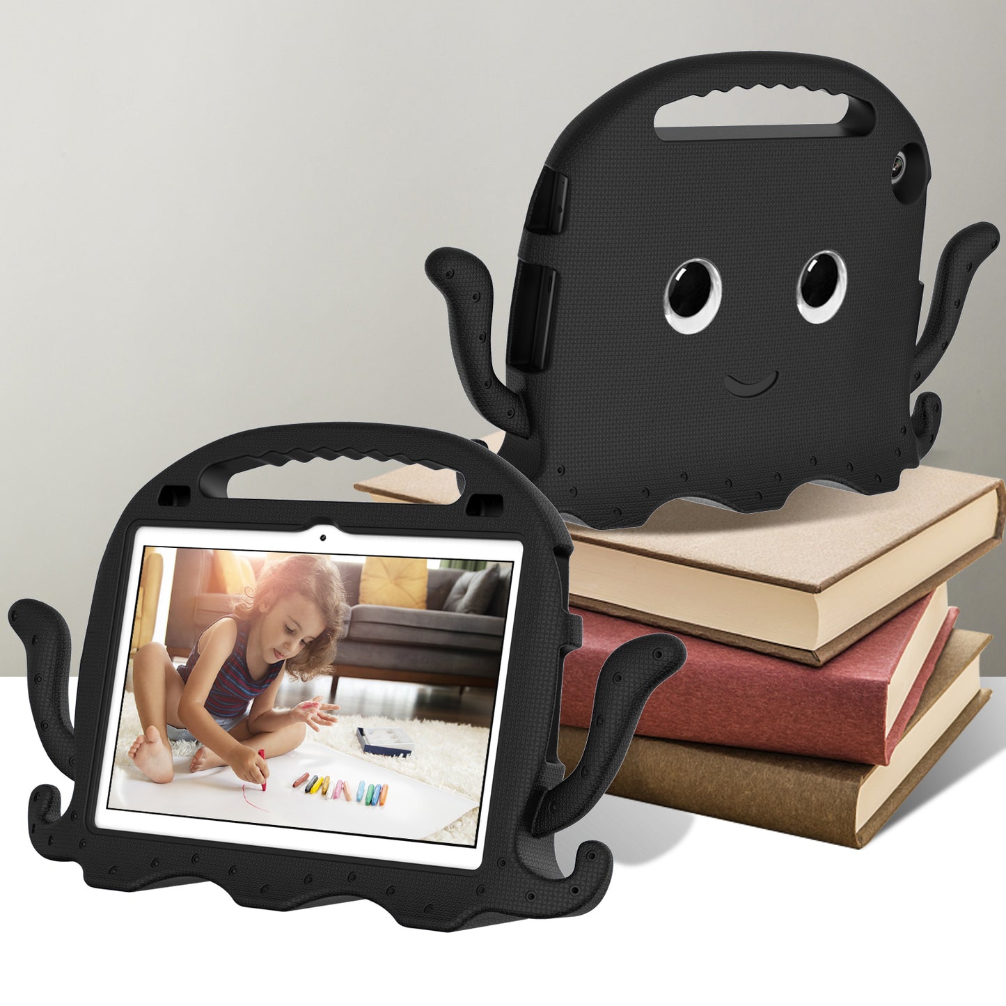 For Lenovo Tab M10 (Gen 3) Tablet EVA Case Cartoon Octopus Hand Grip Tablet Cover with Shoulder Strap
