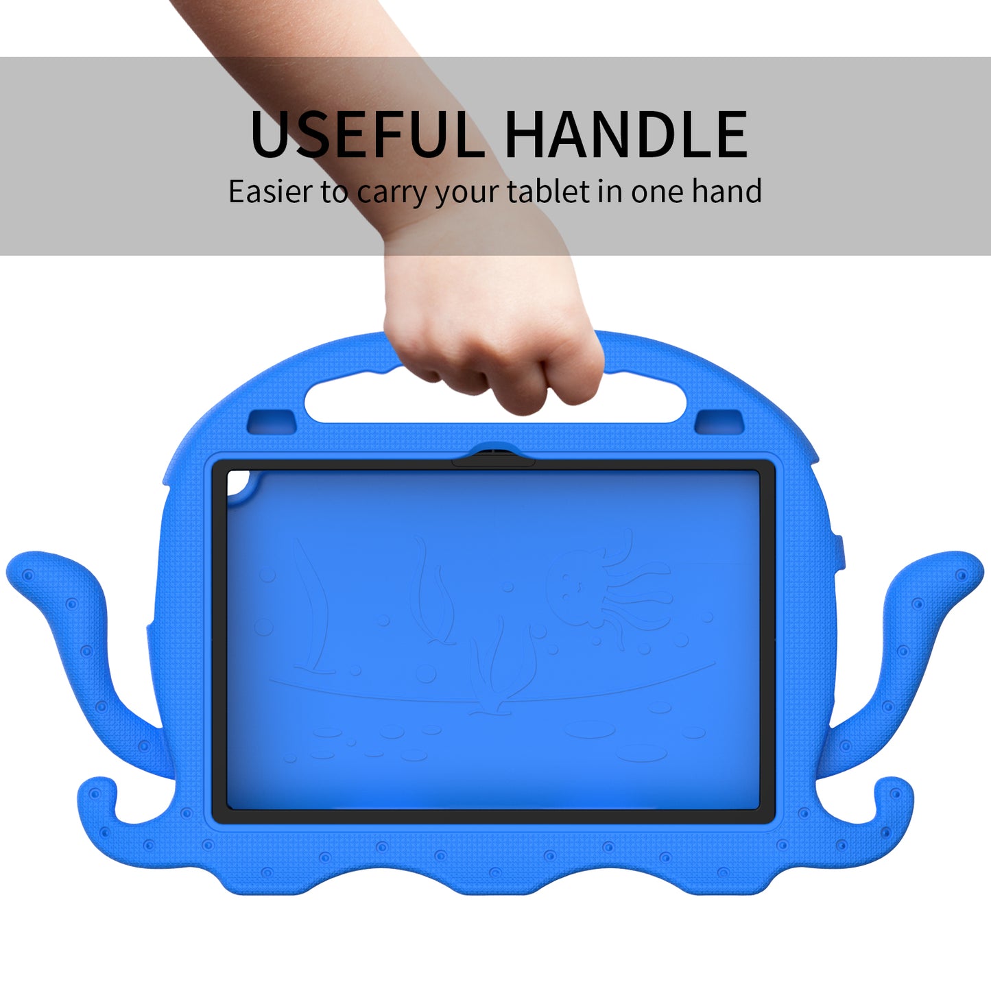 For Lenovo Tab M10 (Gen 3) Tablet EVA Case Cartoon Octopus Hand Grip Tablet Cover with Shoulder Strap
