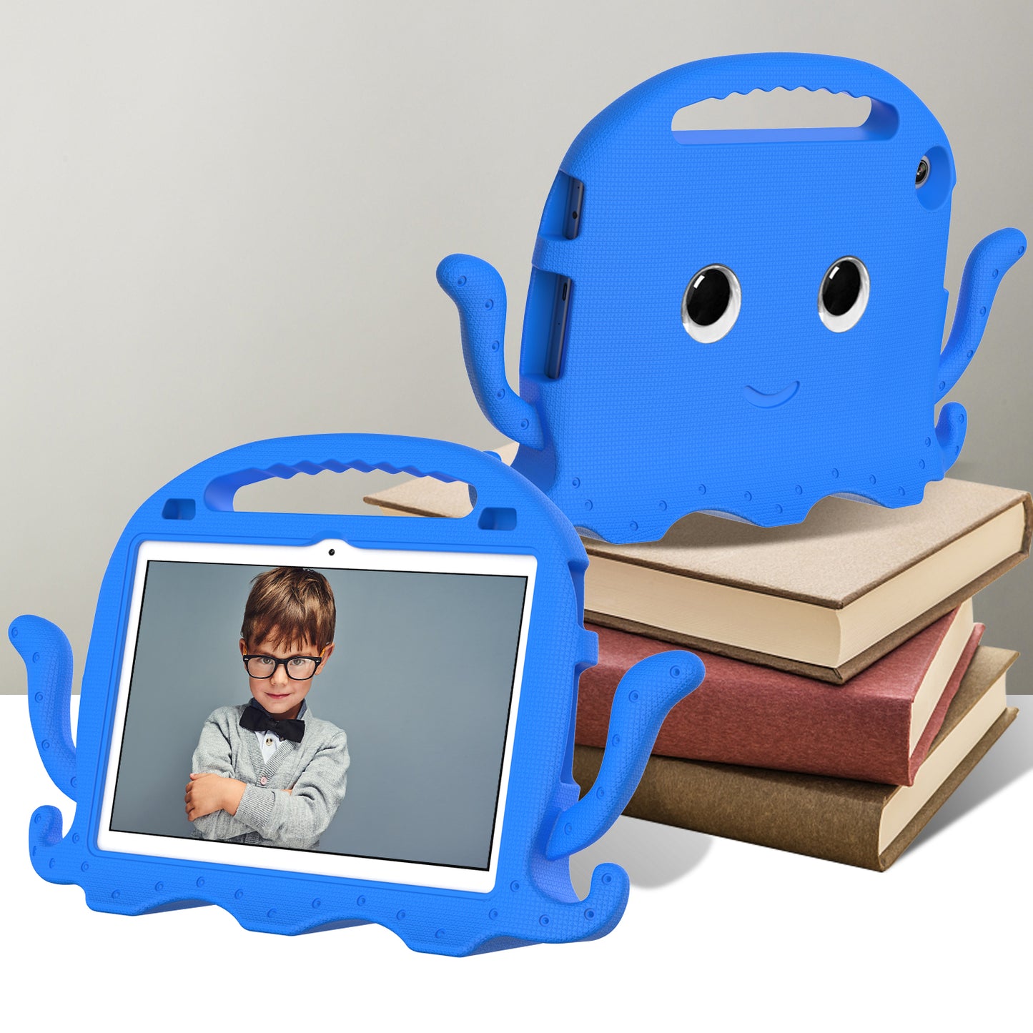 For Lenovo Tab M10 (Gen 3) Tablet EVA Case Cartoon Octopus Hand Grip Tablet Cover with Shoulder Strap