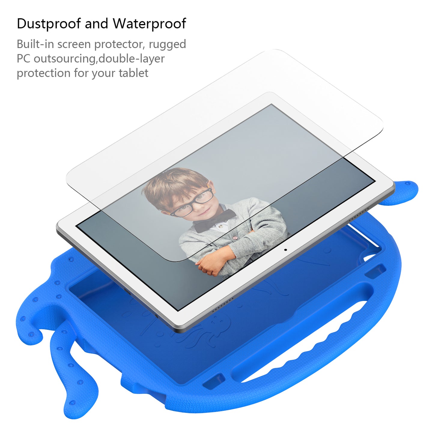 For Lenovo Tab M10 (Gen 3) Tablet EVA Case Cartoon Octopus Hand Grip Tablet Cover with Shoulder Strap
