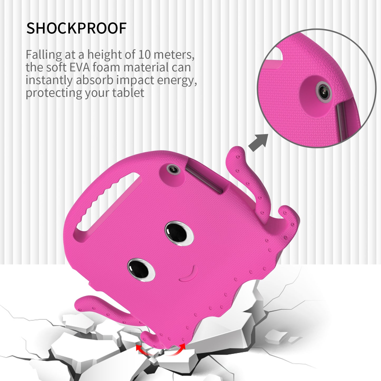 For Lenovo Tab M10 (Gen 3) Tablet EVA Case Cartoon Octopus Hand Grip Tablet Cover with Shoulder Strap