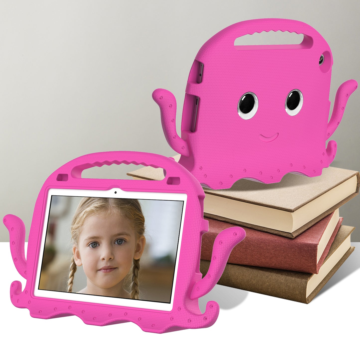 For Lenovo Tab M10 (Gen 3) Tablet EVA Case Cartoon Octopus Hand Grip Tablet Cover with Shoulder Strap