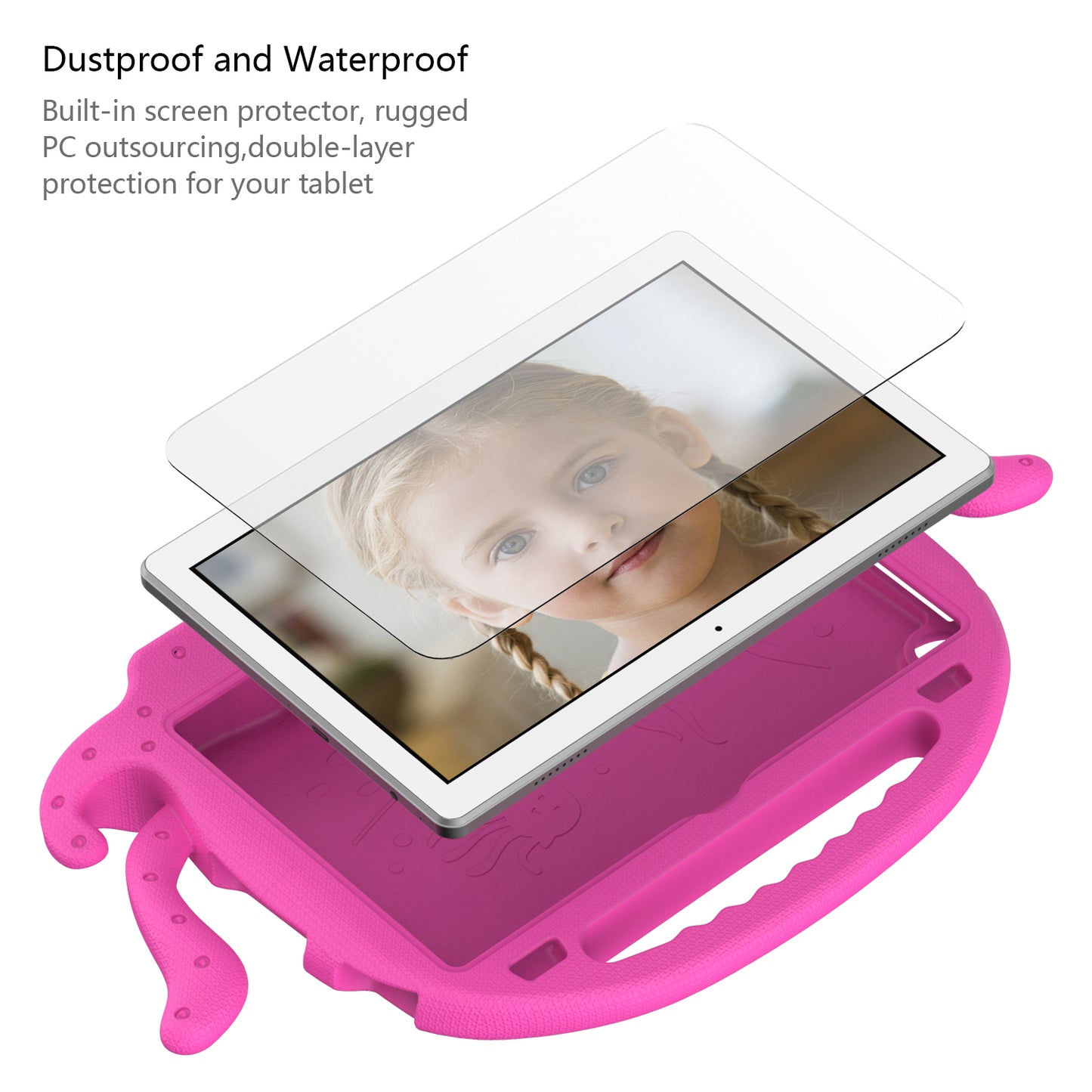 For Lenovo Tab M10 (Gen 3) Tablet EVA Case Cartoon Octopus Hand Grip Tablet Cover with Shoulder Strap
