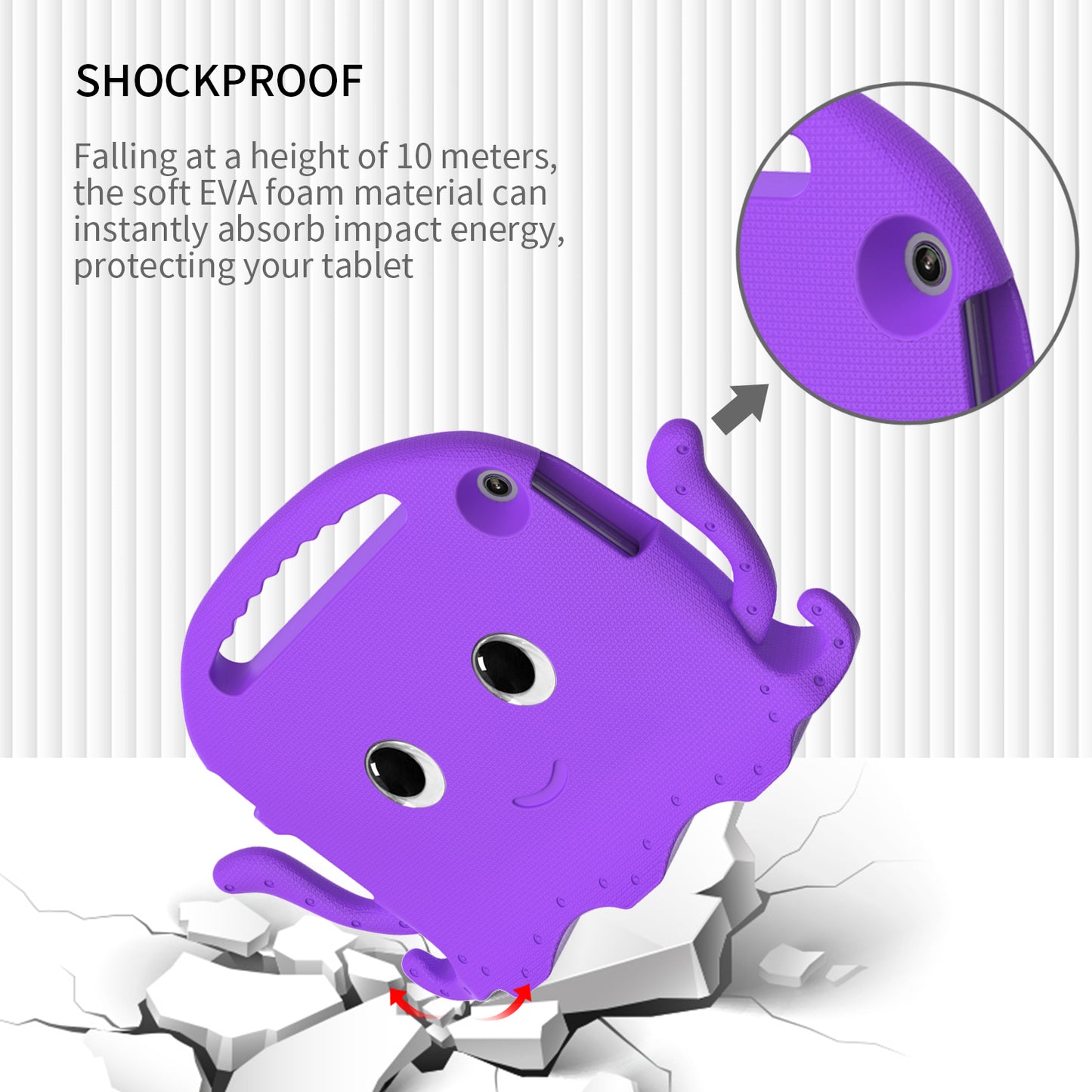 For Lenovo Tab M10 (Gen 3) Tablet EVA Case Cartoon Octopus Hand Grip Tablet Cover with Shoulder Strap