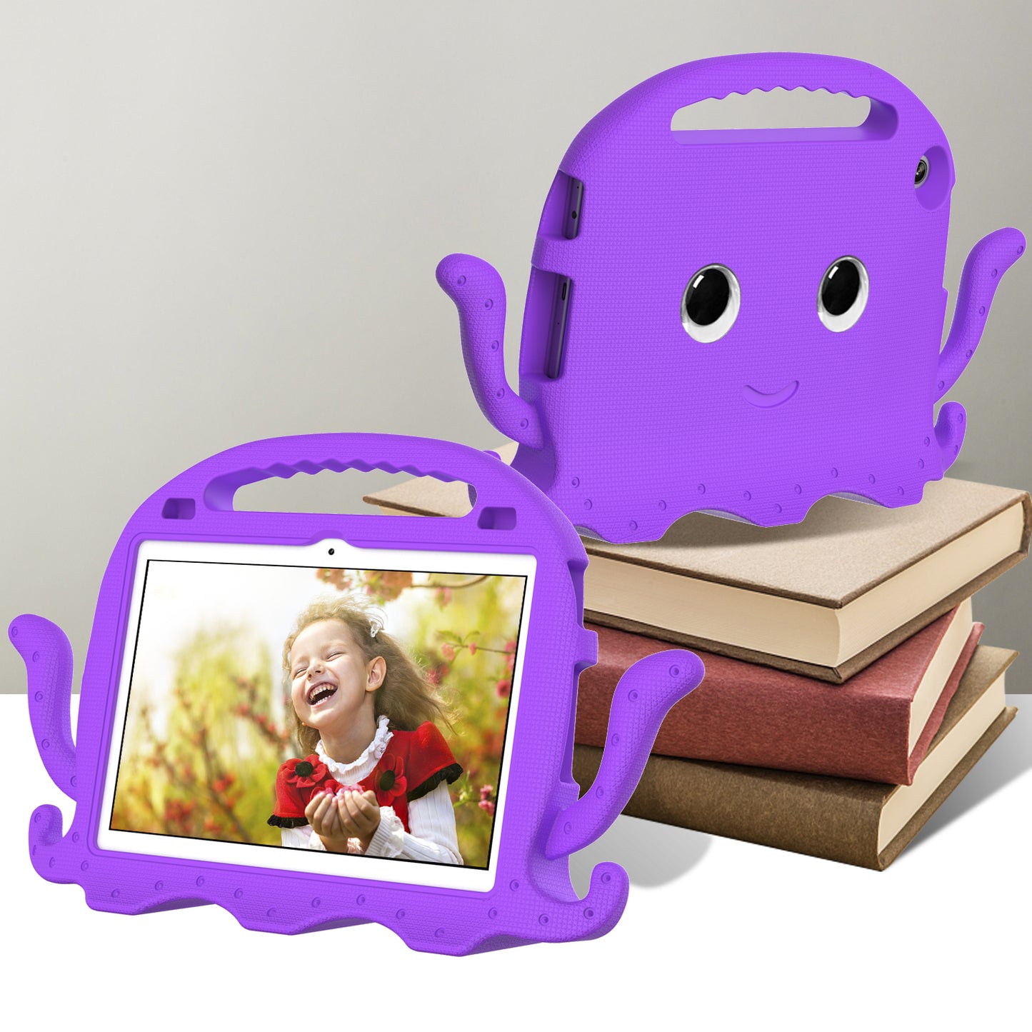 For Lenovo Tab M10 (Gen 3) Tablet EVA Case Cartoon Octopus Hand Grip Tablet Cover with Shoulder Strap