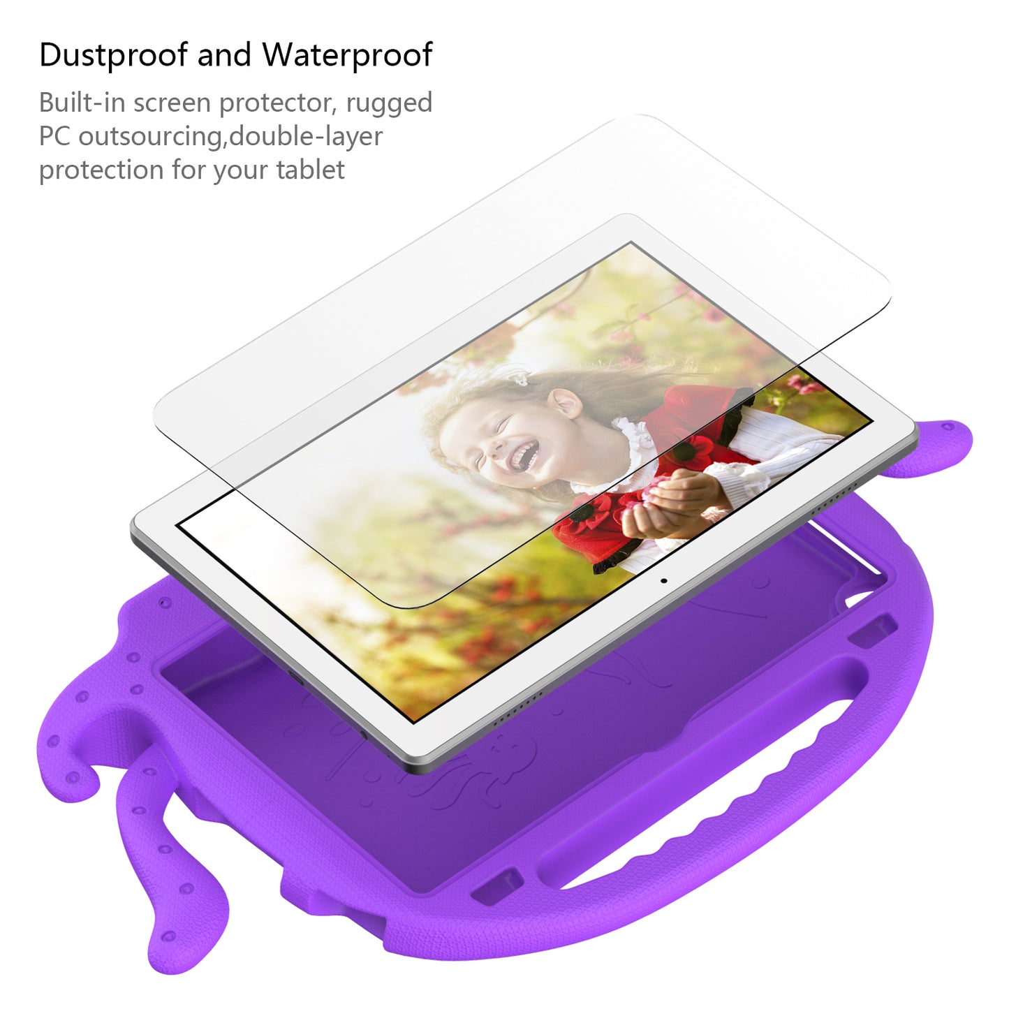 For Lenovo Tab M10 (Gen 3) Tablet EVA Case Cartoon Octopus Hand Grip Tablet Cover with Shoulder Strap