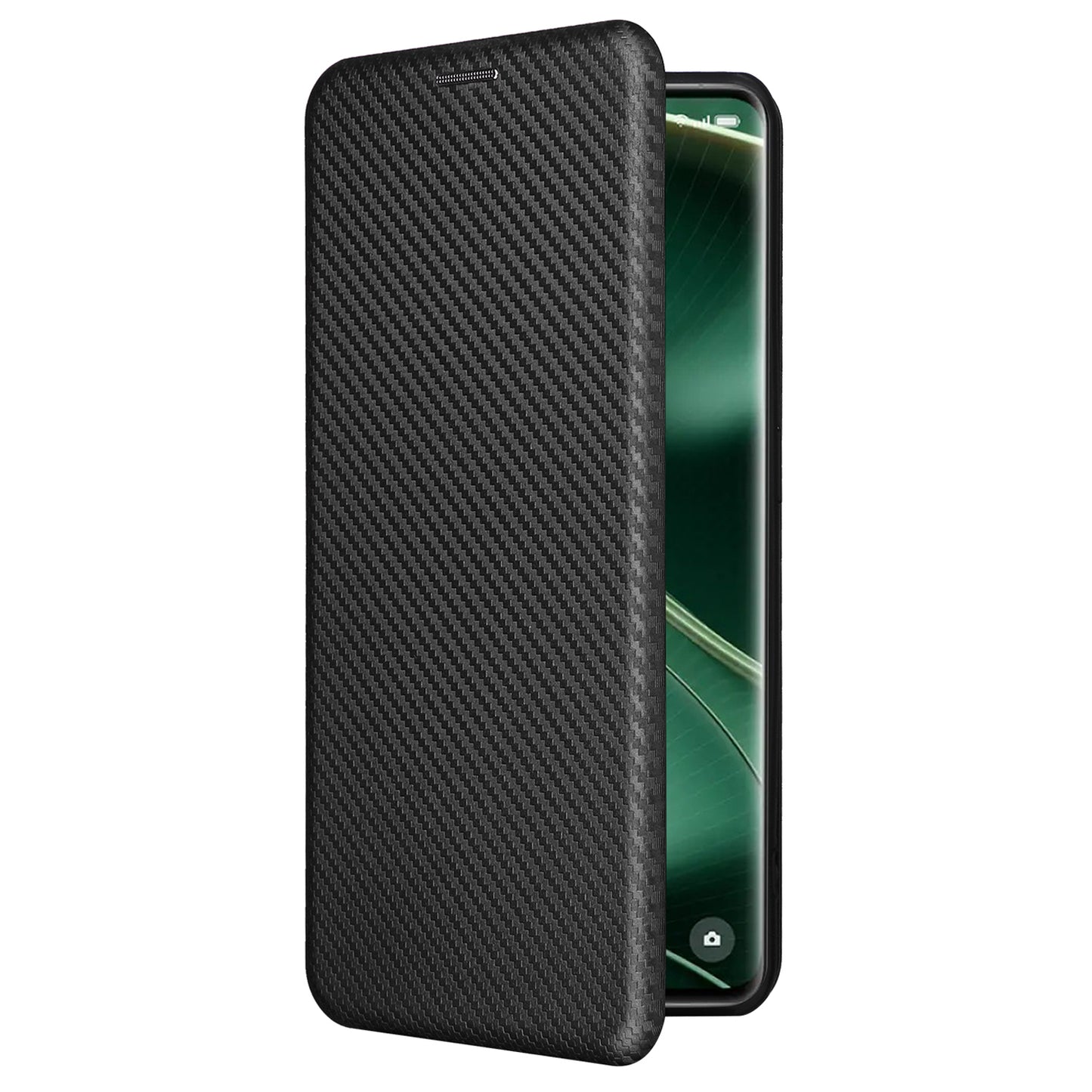 For Oppo Find X6 Pro PU Leather Stand Phone Cover Carbon Fiber Texture Phone Case with Card Slot